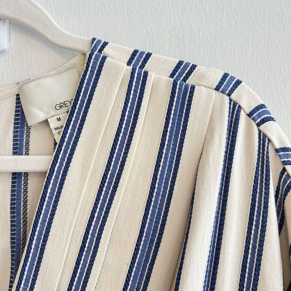 Anthropologie Greylin Blue Striped Josie Romper Shorts Size M Belted Soft - Picture 6 of 16